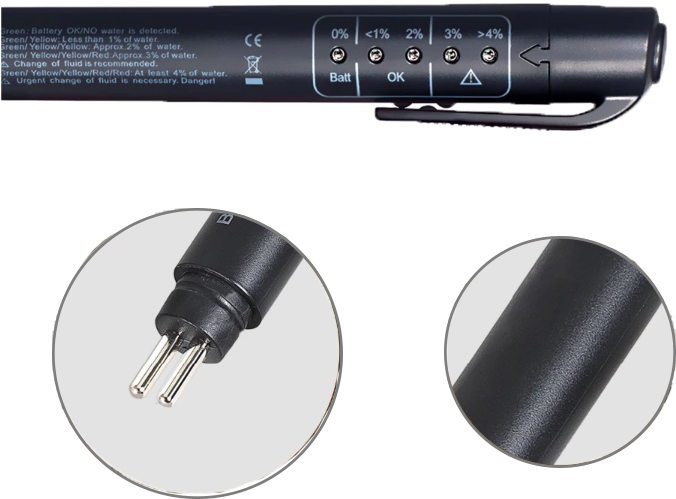 Bremsflüssigkeitstester DOT3/DOT4, 5 LED-Leuchten. Tragbarer Tester aus hochwertigen Materialien.